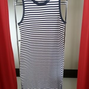 Calvin Klein Black and White Striped Dress